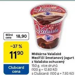 Tesco Mlékárna Valašské Meziříčí Smetanový jogurt z Valašska ochucený, 150 g, více druhů nabídka