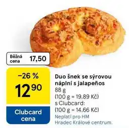 Tesco Duo šnek se sýrovou náplní s jalapeños nabídka