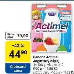 Tesco Danone Actimel Jogurtový nápoj, 4× 100 g, více druhů nabídka