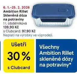 Tesco Ambition Rillet Skleněná dóza na potraviny obdélníková nabídka
