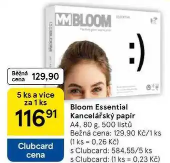 Tesco Bloom Essential Kancelářský papír A4, 80 g. 500 listů nabídka