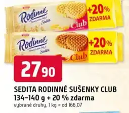 Trefa Sedita rodinné sušenky club nabídka