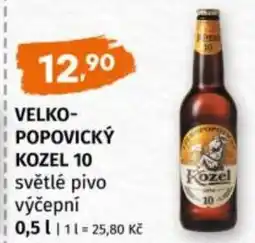 Trefa Velko- popovický kozel 10 světlé pivo výčepní nabídka