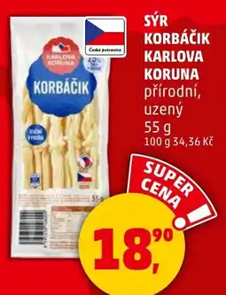 Penny Market Sýr korbáčik karlova koruna přírodní, uzený nabídka