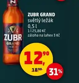 Penny Market Zubr grand světlý ležák nabídka