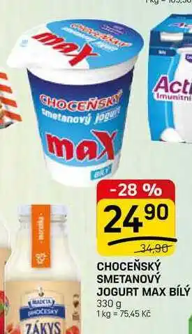 Flop CHOCEŇSKÝ SMETANOVÝ JOGURT MAX BÍLÝ nabídka