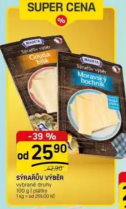 Flop SÝRAŘŮV VÝBĚR vybrané druhy nabídka