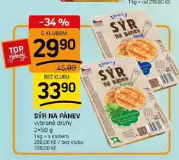 Flop SÝR NA PÁNEV vybrané druhy nabídka