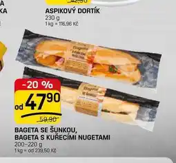 Flop BAGETA SE ŠUNKOU, BAGETA S KUŘECÍMI NUGETAMI nabídka