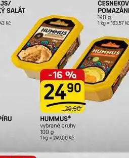 Flop HUMMUS vybrané druhy nabídka