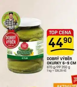 Flop DOBRÝ VÝBĚR OKURKY 6-9 CM 670 g/PP 350 g nabídka