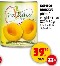 Penny Market Kompot broskve půlené, v light sirupu nabídka