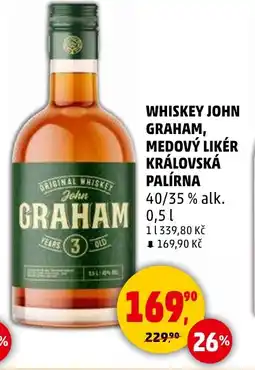 Penny Market Whiskey john graham, medový likér královská palírna nabídka