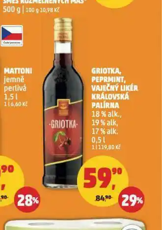 Penny Market Griotka, peprmint, vaječný likér karlova koruna nabídka