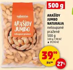 Penny Market Arašídy jumbo naturalia neloupané pražené nabídka