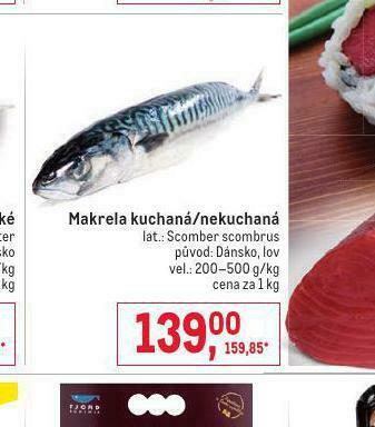 Makro Makrela kuchaná / nekuchaná nabídka