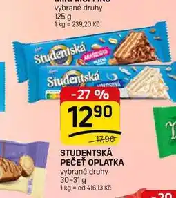 Flop STUDENTSKÁ PEČEŤ OPLATKA vybrané druhy nabídka