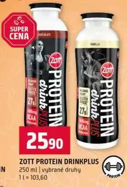 Terno ZOTT PROTEIN DRINKPLUS 250 ml vybrané druhy nabídka
