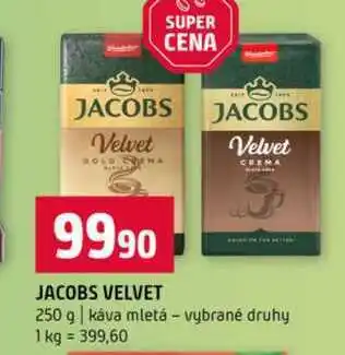 Terno JACOBS VELVET 250 g káva mletá vybrané druhy nabídka