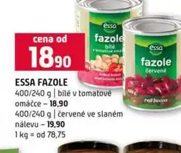 Terno ESSA FAZOLE 400/240 g bílé v tomatové omáčce 400/240 g červené ve slaném nálevu nabídka