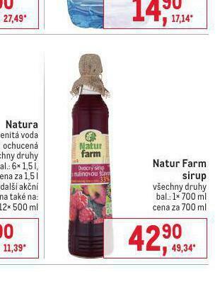 Makro Natur farm sirup nabídka