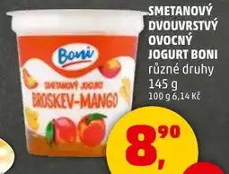 Penny Market Smetanový dvouvrstvý ovocný jogurt boni nabídka