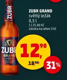 Penny Market Zubr grand světlý ležák nabídka
