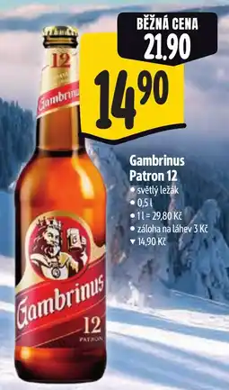 Albert Gambrinus Patron 12 světlý ležák nabídka