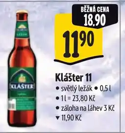 Albert Klášter 11 světlý ležák nabídka