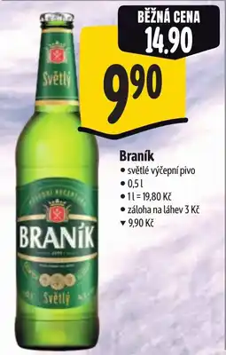 Albert Braník světlé výčepní pivo nabídka