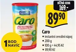 Albert Caro instantní cereální nápoj nabídka