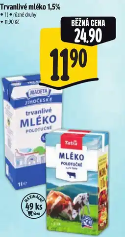 Albert Madeta Trvanlivé mléko 1,5% nabídka