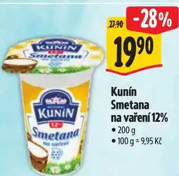Albert Kunín Smetana na vaření 12% nabídka