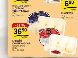 Flop KNEDLÍKY KYNUTÉ OVOCNÉ vybrané druhy nabídka