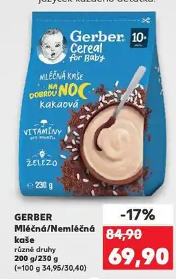 Kaufland Gerber nemléčná kaše nabídka