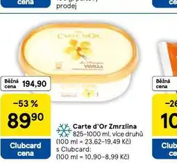 Tesco Zmrzlina carte d´or nabídka