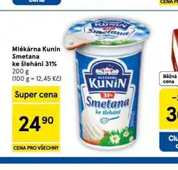 Tesco Kunín smetana ke šlehání 31% nabídka