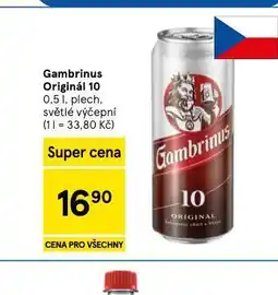 Tesco Pivo gambrinus originál 10 nabídka