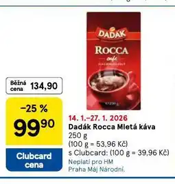 Tesco Dadaák rocca mletá káva nabídka