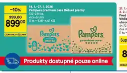 Tesco Pampers dětské plenky nabídka