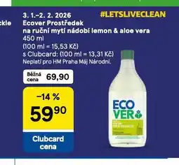 Tesco Ecover prostředek na ruční mytí nádobí nabídka