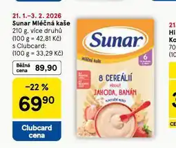 Tesco Sunar mléčná kaše nabídka