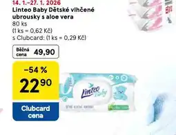 Tesco Linteo baby dětské vlhčené ubrousky s aloe vera nabídka