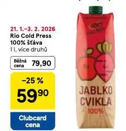 Tesco Rio cold press 100% šťáva nabídka