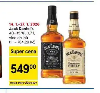 Tesco Jack daniel´s nabídka