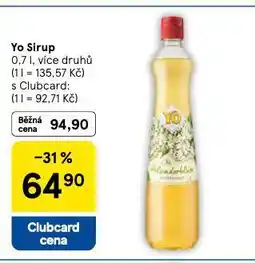 Tesco Yo sirup nabídka