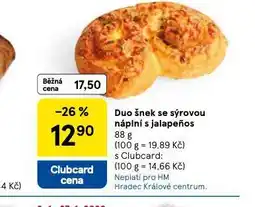 Tesco Duo šnek se sýrovou náplní s jalapeňo nabídka