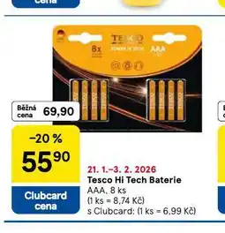 Tesco Tesco hi tech baterie nabídka