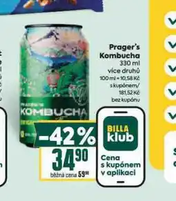 Billa Parger´s kombucha nabídka