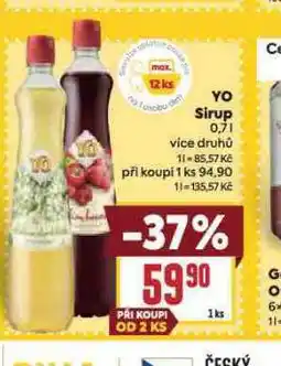 Billa Yo sirup nabídka